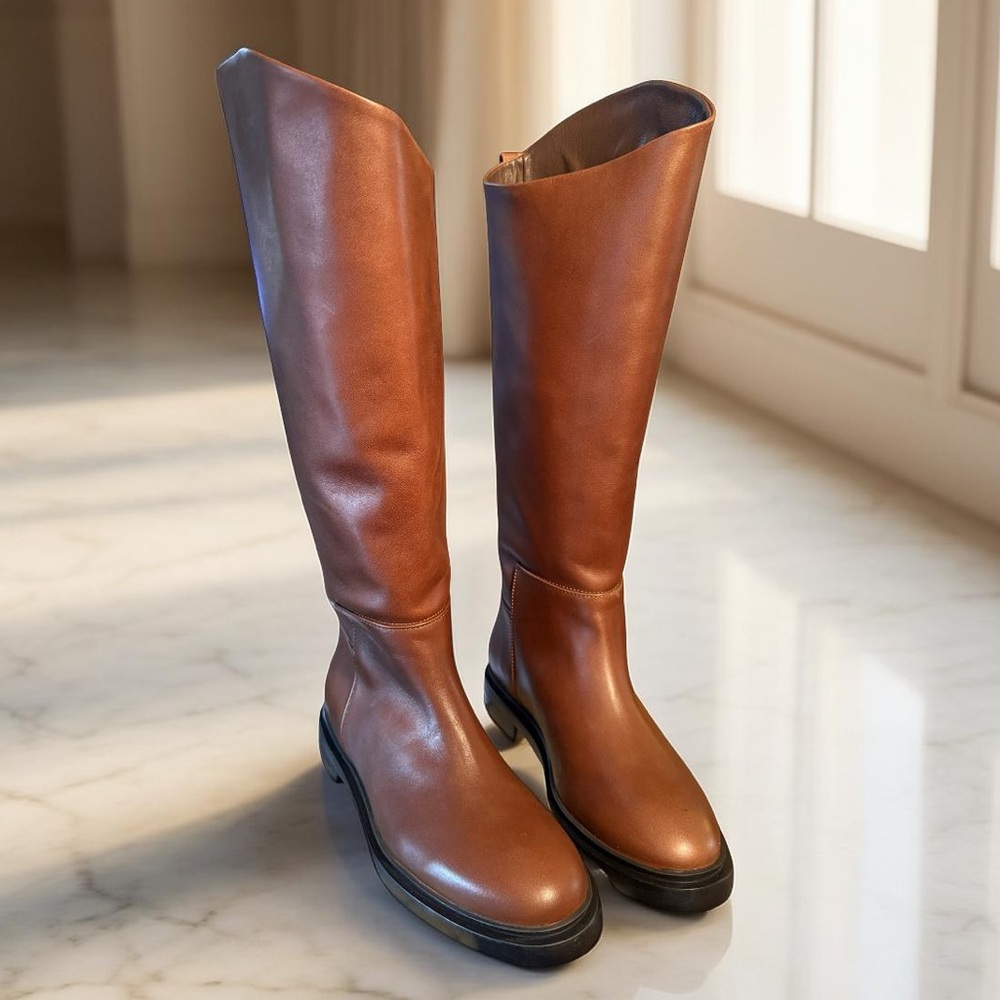 Steve Madden Gaige NWT Sz 8M Amazing Brown Leather Knee High Boots (SH211)